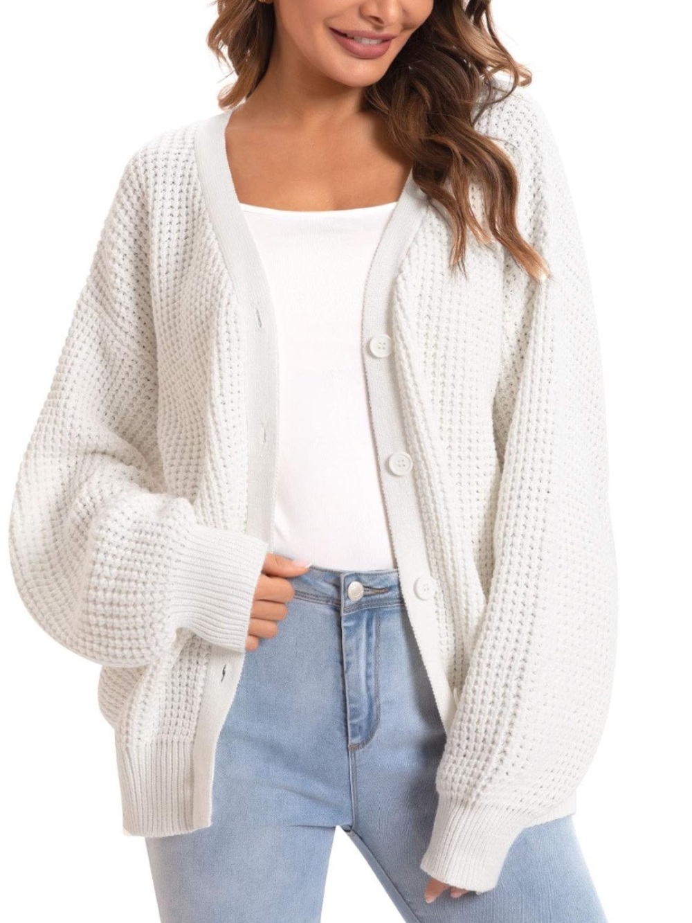 Qualfort 100% Cotton Chunky Knit Cardigan - Picture 2 of 7